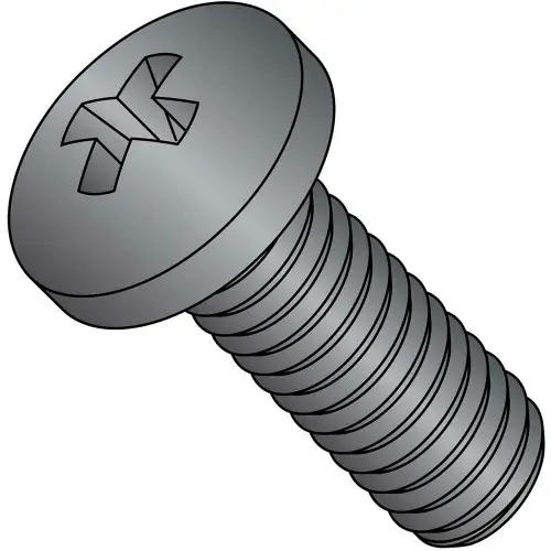 M5X12 Din 7985 A Metric Phillips Pan Machine Screw 18-8 Stainless Steel Black Oxide, Pkg of 1500 Crafted