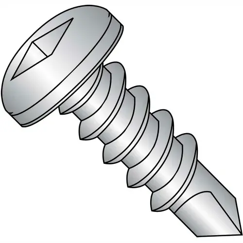 8 x 3/4 Square Drive Pan Head Self Drilling Screw Full Thread 410 Stainless Steel - Pkg of 1500 While Supplies Last