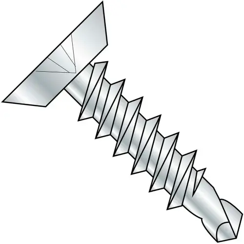 10 x 1-1/2 Phillips Flat Undercut Full Thread Self Drilling Screw Zinc Bake - Pkg of 1000 Direct From Factory