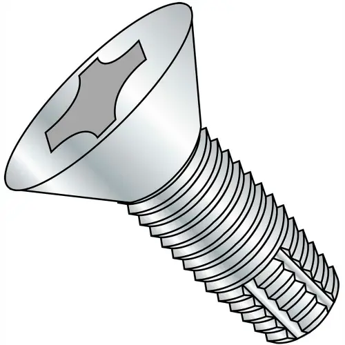 Place Order 3/8-16X5 Phillips Flat Thread Cutting Screw Type F Fully Threaded Zinc Bake, Pkg of 225