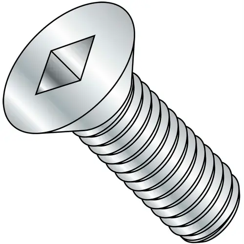 Must Have 10-24X2 Square Drive Flat Head Machine Screw Fully Threaded Zinc, Pkg of 2000