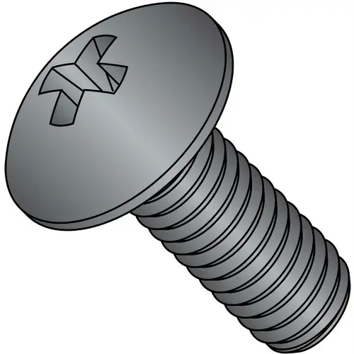 Trending 10-32X1 Phillips Truss Machine Screw Fully Threaded Black Oxide, Pkg of 5000