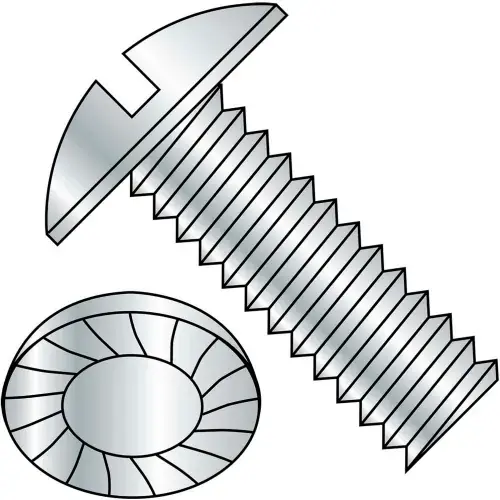Direct From Factory 1/4-20X3/4 Slotted Truss Serrated Machine Screw Fully Threaded Zinc, Pkg of 3000