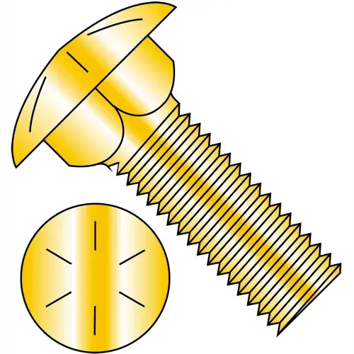While Supplies Last 1/2-13X2 Carriage Bolt Grade 8 Fully Threaded Zinc Yellow, Pkg of 300
