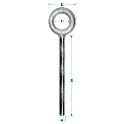 Ken Forging K2003-3-SS - 304 Stainless Eyebolt - Plain Pattern - 3/8-16 - 3" Shank - Made In USA Crafted