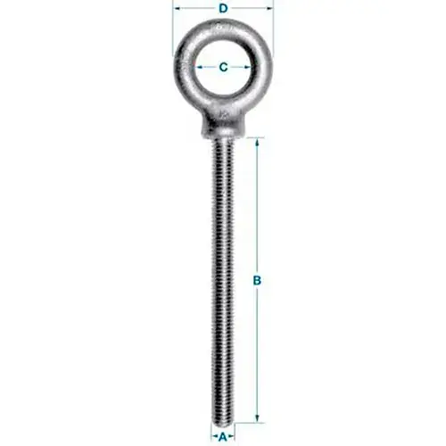 Ken Forging K2025-3-ZN - Carbon Eyebolt - 1/2-13 - 3" Shank - Zinc Plated - Made In USA Buy Direct