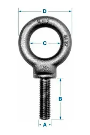 Final Sale Ken Forging M30 - Eyebolt - Metric - Shoulder Pattern - M30 x 3.50 - Made In USA
