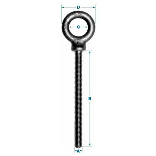 Ken Forging K2025-B - Carbon Eyebolt - Shoulder Pattern - 1/2-13 - 2-1/2" Shank - Made In USA Fresh Stock