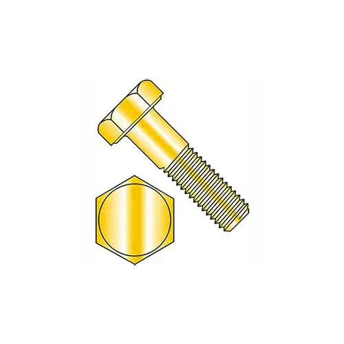 Trusted Brand Hex Head Cap Screw - M16 x 2.0 x 50mm - Steel - Zinc Yellow - Class 10.9 - DIN 933 - Pkg of 25