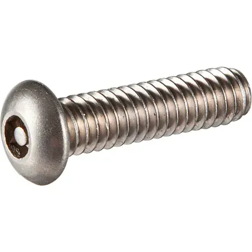M6 x 1.0 x 16mm Tamper-Proof Security Cap Screw - Button Socket Head - 18-8 Stainless Steel - 100 Pk Top Rated