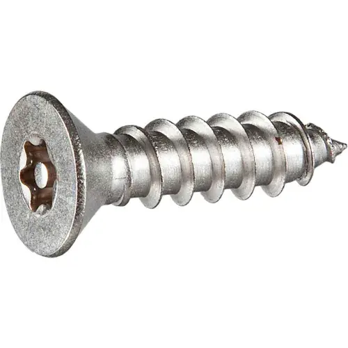 Cheap 10AB x 1" Tamper-Proof Security Sheet Metal Screw - Flat Torx Head - 18-8 Stainless Steel - 100 Pk