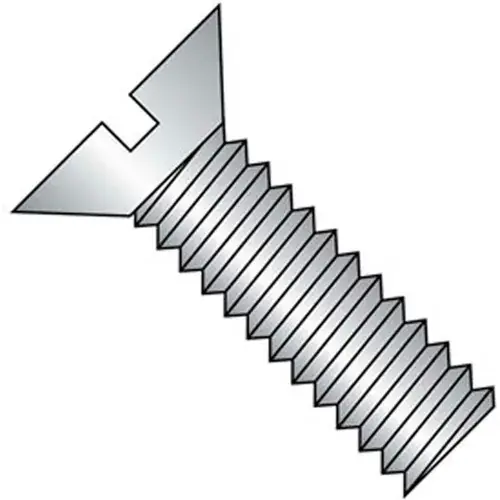 8-32 x 5/8" Machine Screw - Flat Head - Slotted - Steel - Zinc CR+3 - FT, Pack of 100 One Day Deal