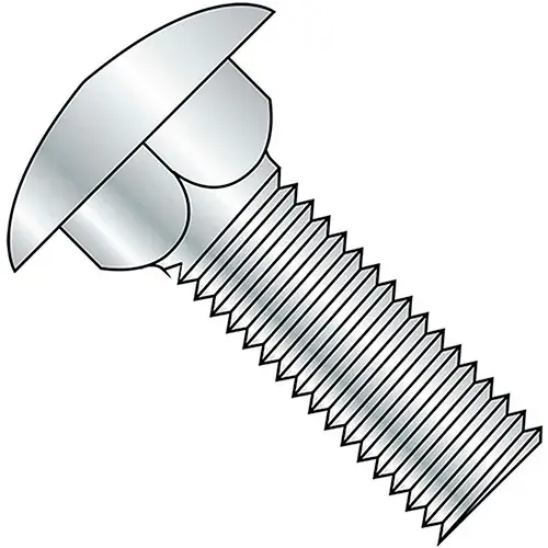 Markdown M12 x 1.75 x 100mm Carriage Bolt - Round Head - Steel - Zinc - Class 4.6 - DIN 603, Pack of 10
