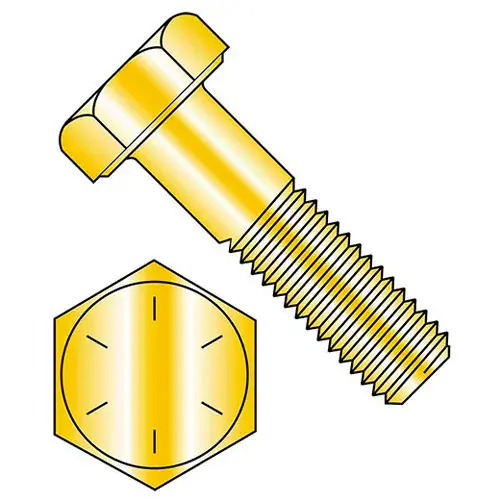 3/8-16 x 4" Hex Head Cap Screw - Steel - Zinc Yellow - UNC - Grade 8 - USA, Pack of 50 Buy Direct