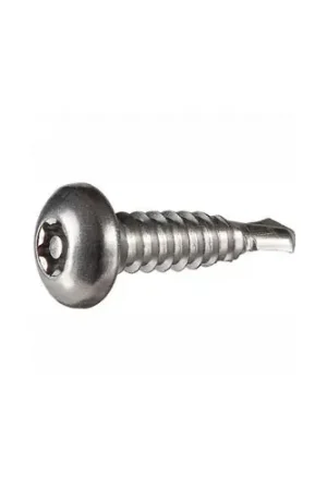 Crafted 10-16 x 1" Security Self-Drilling Screw - Pan Torx Head - 2 Drill Pt - 410 SS - FT - USA - 100 Pk