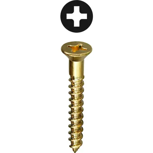 L.H.Dottie® Flat Head Wood Screw, Phillips, Brass, 12 x 1-1/2", 100 Pack Affordable