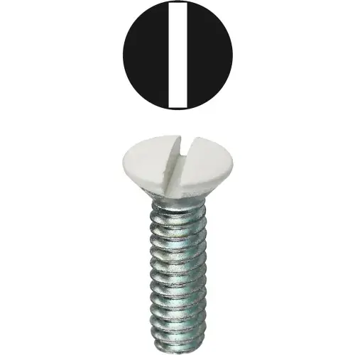 High Quality L.H.Dottie® Oval Head Wall Plate Screw, Slotted, White, 6-32 x 5/16", 100 Pack
