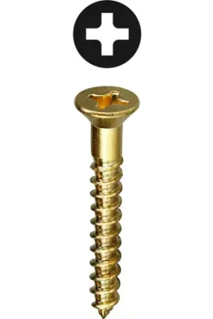 Best Choice L.H.Dottie® Flat Head Wood Screw, Phillips, Brass, 12 x 2-1/2", 100 Pack