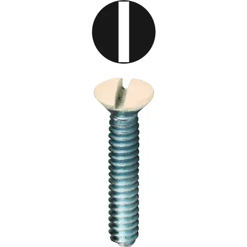 L.H.Dottie® Oval Head Wall Plate Screw, Slotted, Almond, 6-32 x 3/4", 50 Pack Luxury