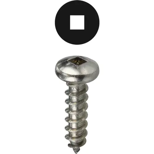 Luxury L.H.Dottie® Sheet Metal Screw, Square Pan Head, Stainless Steel, 10 x 2", 50 Pack
