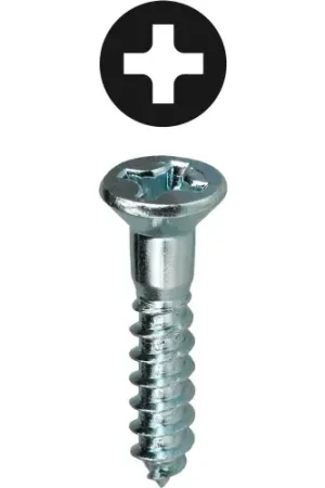 L.H.Dottie® Flat Head Wood Screw, Phillips, Carbon Steel, 12 x 1-1/2", 100 Pack Deal