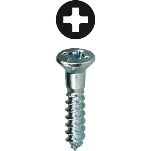 L.H.Dottie® Flat Head Wood Screw, Phillips, Carbon Steel, 12 x 1-1/2", 100 Pack Deal