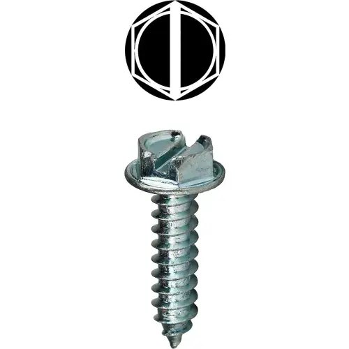Fresh Stock L.H.Dottie® Sheet Metal Screw, Phillips/Slotted, Hex Washer Head, 6 x 2", 100 Pack