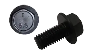 Clearance M10-1.5 X 20mm Flange Bolts Non-Serrated Class 8.8 Steel Plain Fully Threaded (500 / Pkg.)