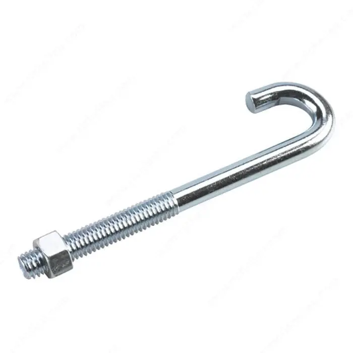 1/4"-20 X 6" J Bolts With Nut Steel Zinc Plated (20 / Pkg.) Genuine