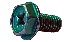 Crafted 8-32 X 3/8" Machine Screws Indented Hex Head Phillips Drive Steel Green Plated (10000/Pkg.)
