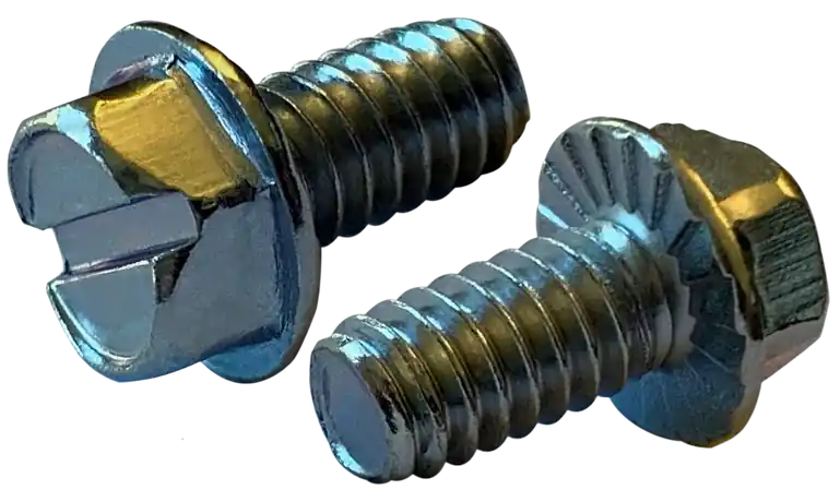 Hot Deal 10-32 X 3/8" Machine Screws Indented Hex with Serrations Head Slotted Drive Steel Zinc Plated (7000/Pkg.)