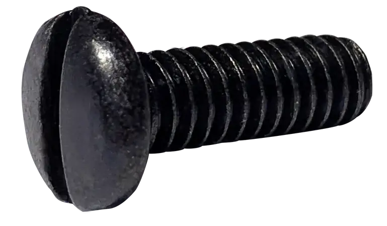 Luxury 12-24 X 3/8" Machine Screws Pan Head Slotted Drive Steel Black Zinc (6000/Pkg.)
