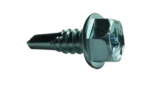 Instant Buy 8-18 X 1-1/4" Self-Drilling Screws Indented Hex Washer Head Phillips Drive Point Type 2 Steel Zinc Plated (4000/Pkg.)