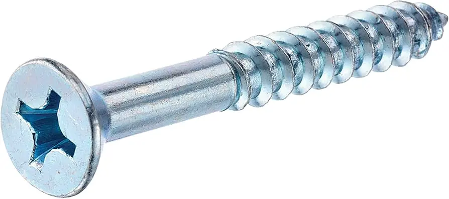 Authentic 18 X 4" Wood Screws Phillips Drive Flat Head Steel Zinc Plated (100 / Pkg.)