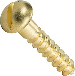 Express Delivery 6 X 1/2" Wood Screws Slotted Drive Round Head Brass (100 / Pkg.)