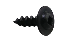 Genuine 8 X 3-1/2" Wood Screws Deep Thread Square Drive Round Washer Head Fully Threaded Steel Black Oxide (1300 / Pkg.)