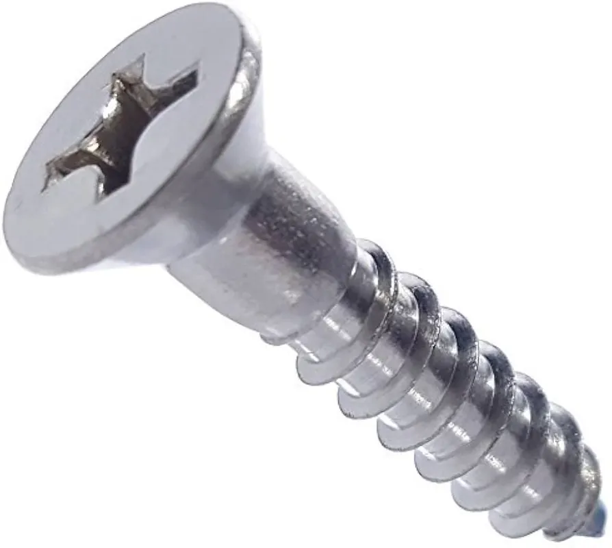 8 X 2-1/4" Wood Screws Deep Thread Phillips Drive Flat Head Steel Black Phosphate (100 / Pkg.) Genuine