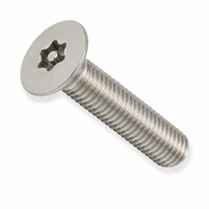 Time-Limited 10-24 X 1" Tamper Resistant Machine Screws Flat Head Pin-In Six Lobe Drive (T25) 18/8 Stainless Steel (100 / Pkg.)