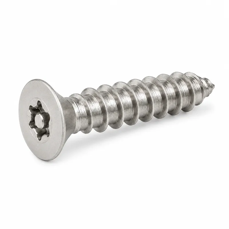 Mega Sale 8 X 1" Tamper Resistant Sheet Metal Screws Flat Head Pin-In Six Lobe Drive (T20) 18/8 Stainless Steel (100 / Pkg.)
