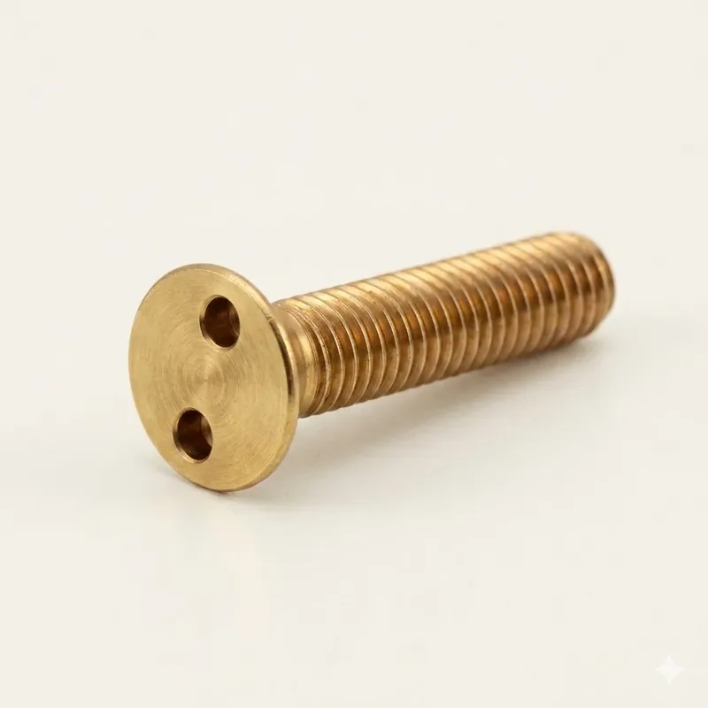 1/4-20 X 3/4" Tamper Resistant Machine Screws Flat Head Spanner Drive Brass (100 / Pkg.) Authentic