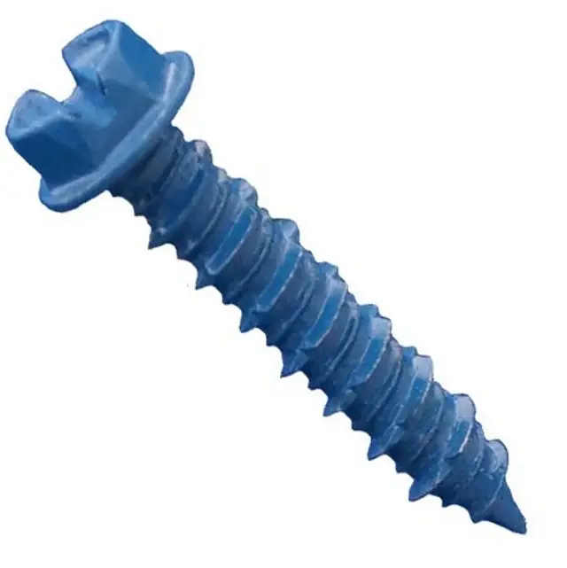 Buy Today 3/16" X 3-1/4" Slotted Hex Washer Head Concrete Screws Steel Drill Bit Included (100 / Pkg.)