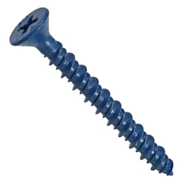 Same Day Shipping 3/16" X 2-3/4" Phillips Flat Head Concrete Screws Steel Drill Bit Included (100 / Pkg.)