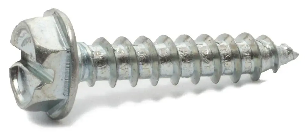 In Demand 8-15 X 7/8" Type A Sheet Metal Screws Indented Hex Washer Head Slotted Drive 18/8 Stainless Steel (4000 / Pkg.)
