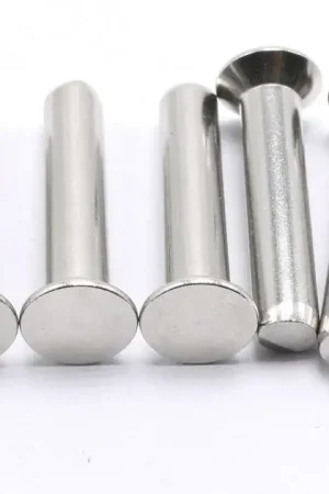 Markdown [50 PC] Solid Rivets Flat Head 18/8 Stainless Steel 1/4 X 2