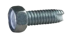 Deal 1/4-20 X 1-1/2" Type 23 Thread Cutting Screws Indented Hex Head Unslotted Drive Steel Zinc & Bake (1250 / Pkg.)