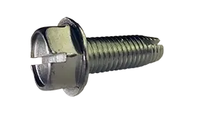 Fresh Stock 8-32 X 3/8" Type 1 Thread Cutting Screws Indented Hex Washer Head Slotted Drive Steel Zinc & Bake (10000 / Pkg.)
