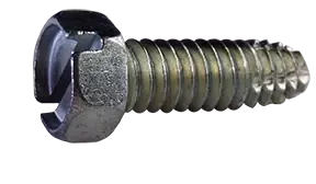 6-32 X 3/8" Type F Thread Cutting Screws Indented Hex Head Slotted Drive Steel Zinc & Bake (10000 / Pkg.) New Release