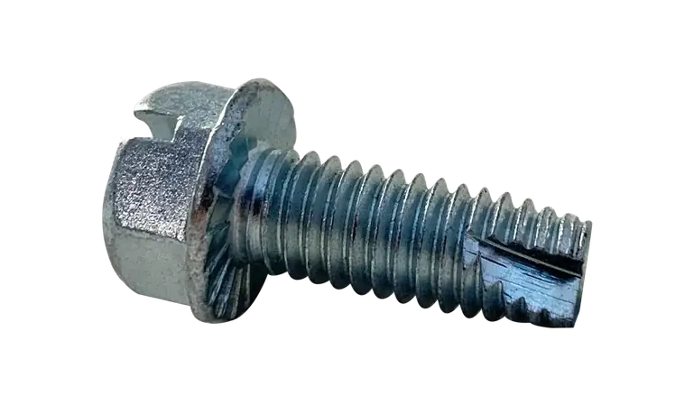 1/4-20 X 3/4" Type 23 Thread Cutting Screws Serrated Indented Hex Washer Head Slotted Drive Steel Zinc & Bake (3000 / Pkg.) One Day Deal