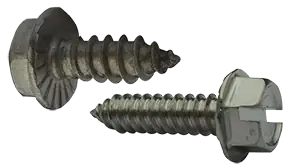 1/4 X 1-1/2" Type AB Self Tapping Sheet Metal Screws Serrated Indented Hex Washer Head Slotted Drive 18/8 Stainless Steel (600/Pkg.) Exclusive Offer