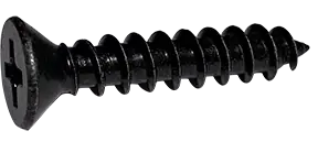 Affordable 6 X 1-1/2" Type A Self Tapping Sheet Metal Screws Flat Head Phillips Drive 18/8 Stainless Steel Black Oxide (3000/Pkg.)
